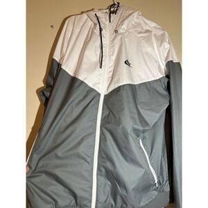 Nike Windrunner Hooded Windbreaker Jacket White Grey Colorblock Mens XL